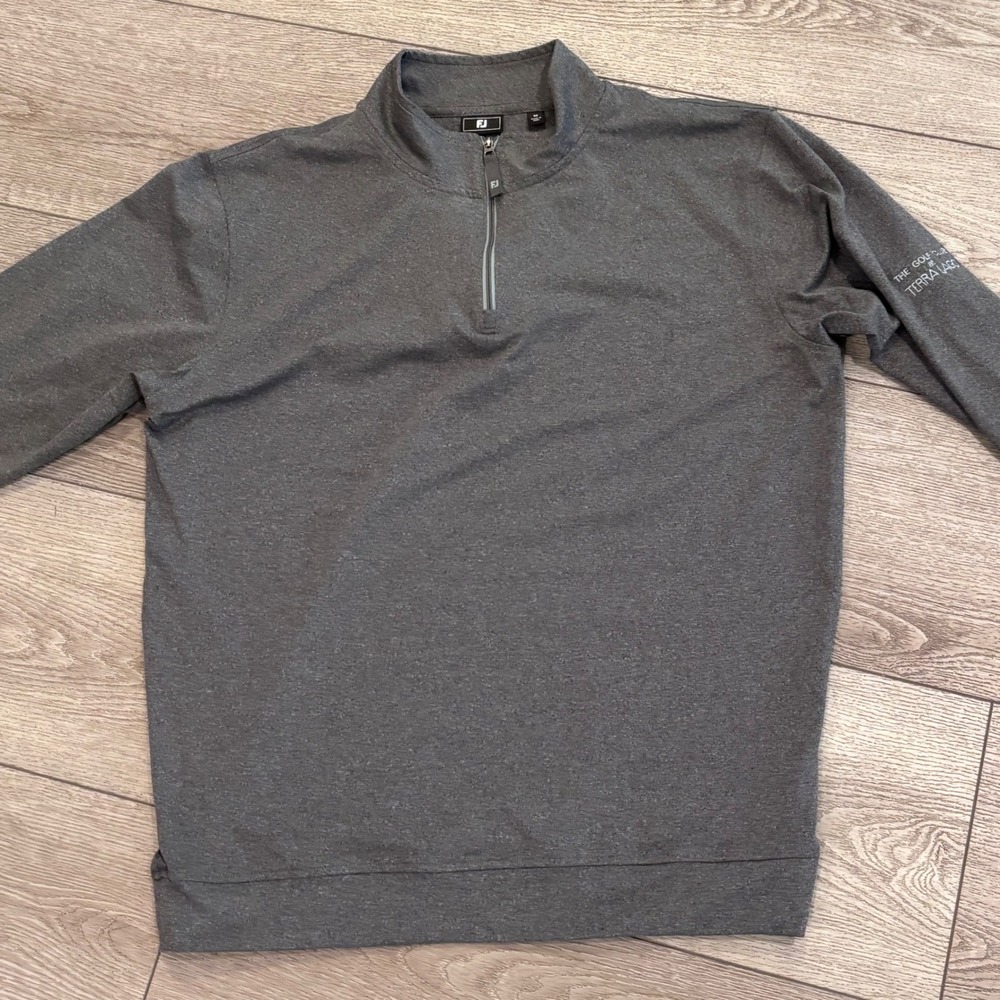 FootJoy 1/4 Zip Sweater Mens Medium Gray Golf Performance Preppy Casual Athletic